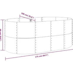 Jardinière bac lit surélevé plantes fleurs terrasse 175 x 100 x 68 cm