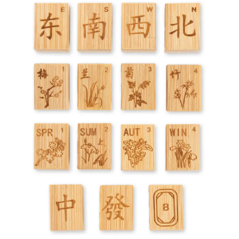 Jeu de Mahjong en bois
