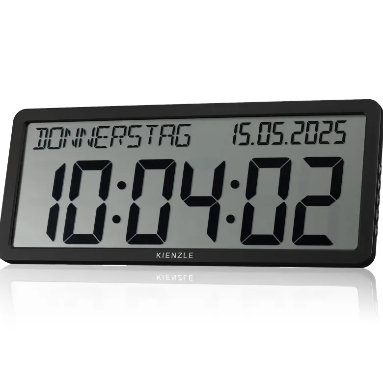 Kienzle horloge murale radio-pilotée avec affichage de la date noire