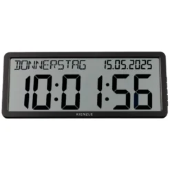 Kienzle horloge murale radio-pilotée avec affichage de la date noire