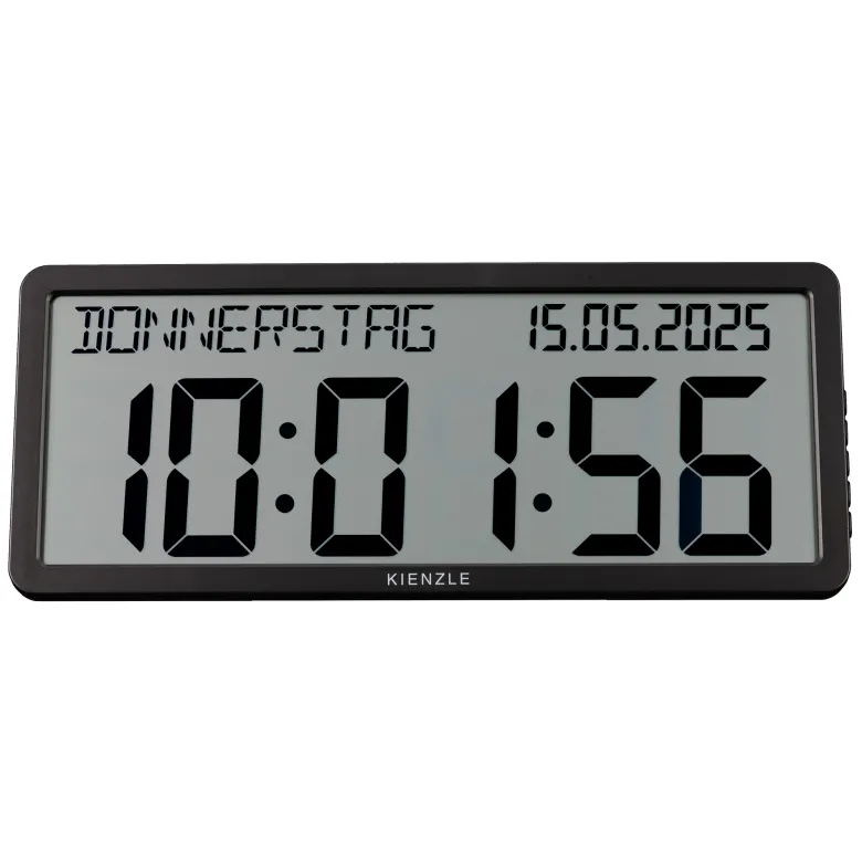 Kienzle horloge murale radio-pilotée avec affichage de la date noire
