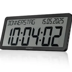 Kienzle horloge murale radio-pilotée avec affichage de la date noire