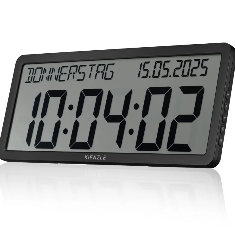 Kienzle horloge murale radio-pilotée avec affichage de la date noire