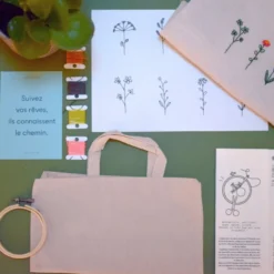 Kit broderie sur tote bag