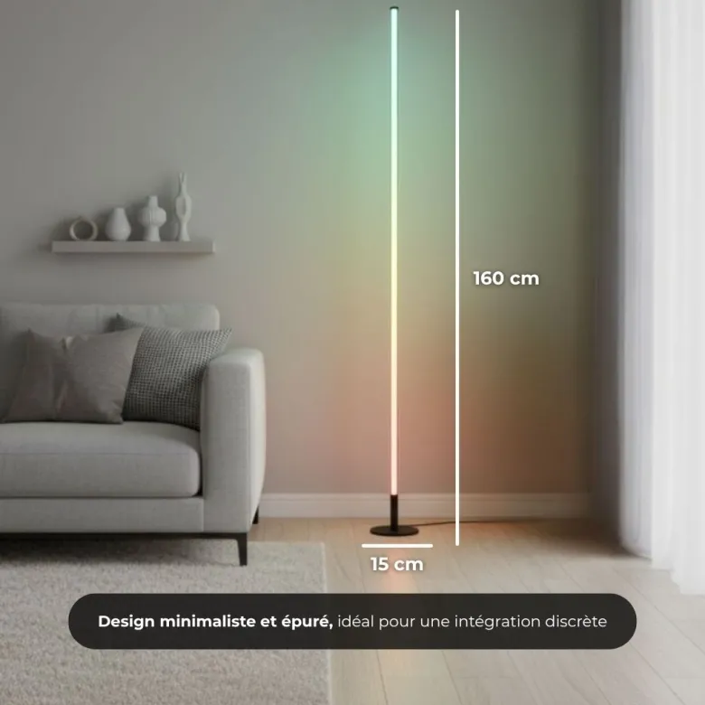 Lampadaire led - inoleds - rgb - halo - noir