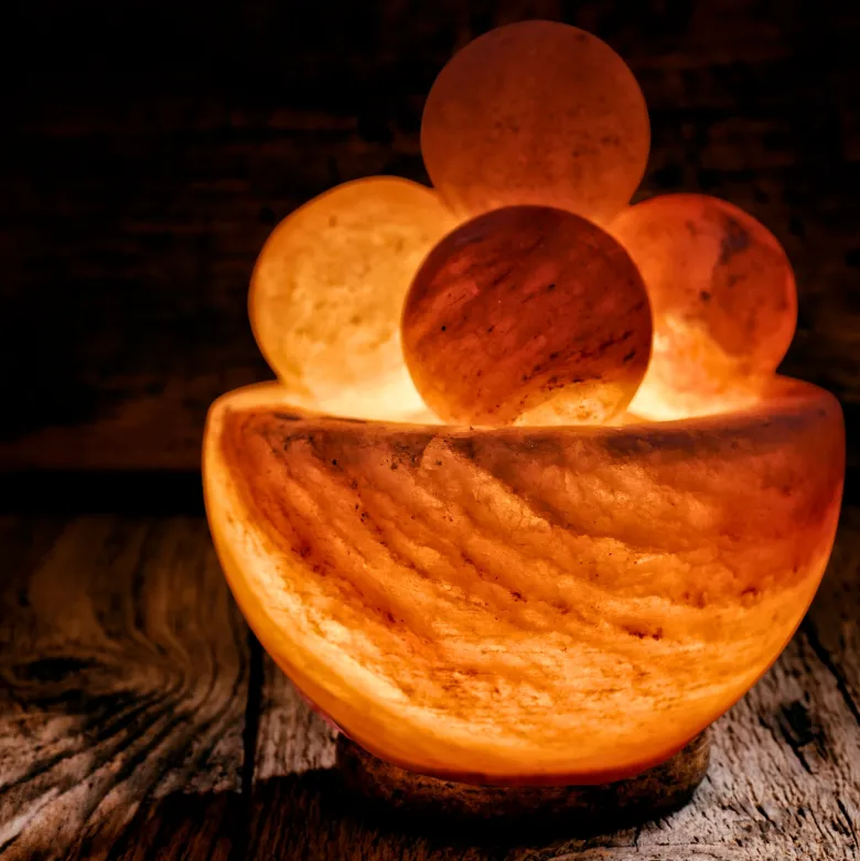 Lampe 4 boules massage en sel d'himalaya