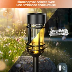 4 lampes solaires extérieures, led