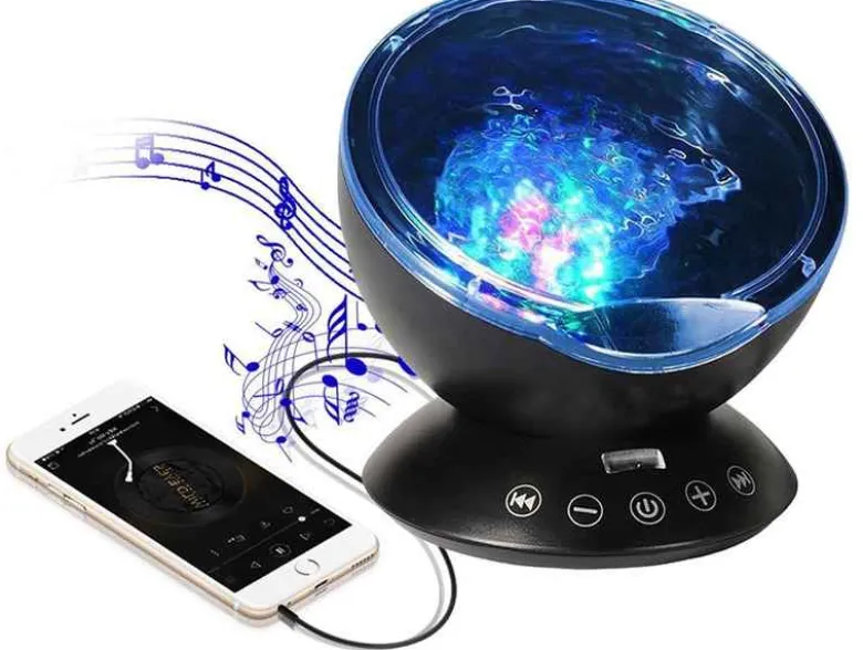 Lampe veilleuse projecteur musical océan