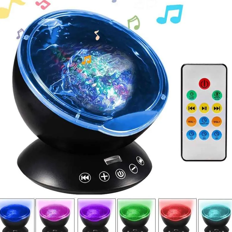 Lampe veilleuse projecteur musical océan