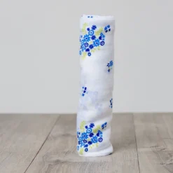 Lange mousseline - bouquet bleu vintage