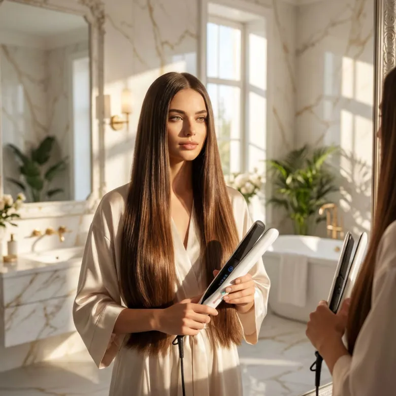 Lisseur à cheveux ptc - blanc