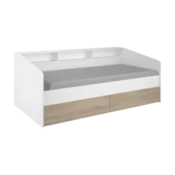 Lit banquette paolo tiroir couleur bois
