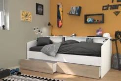 Lit banquette paolo tiroir couleur bois