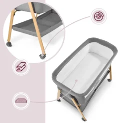 Lit bébé autoportant 3 en 1 avec matelas – pliable et mobile