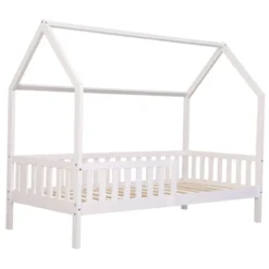 Lit cabane pour enfant 190x90cm blanc marceau
