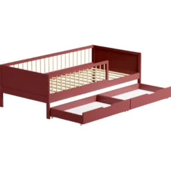 Lit pour enfant 190x90cm terracotta avec tiroirs adam