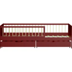 Lit pour enfant 190x90cm terracotta avec tiroirs adam
