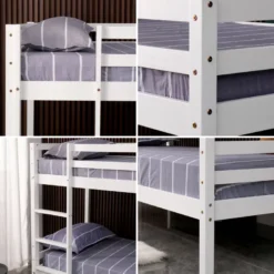 Lits superposés pour enfants 190x90cm blanc ambre