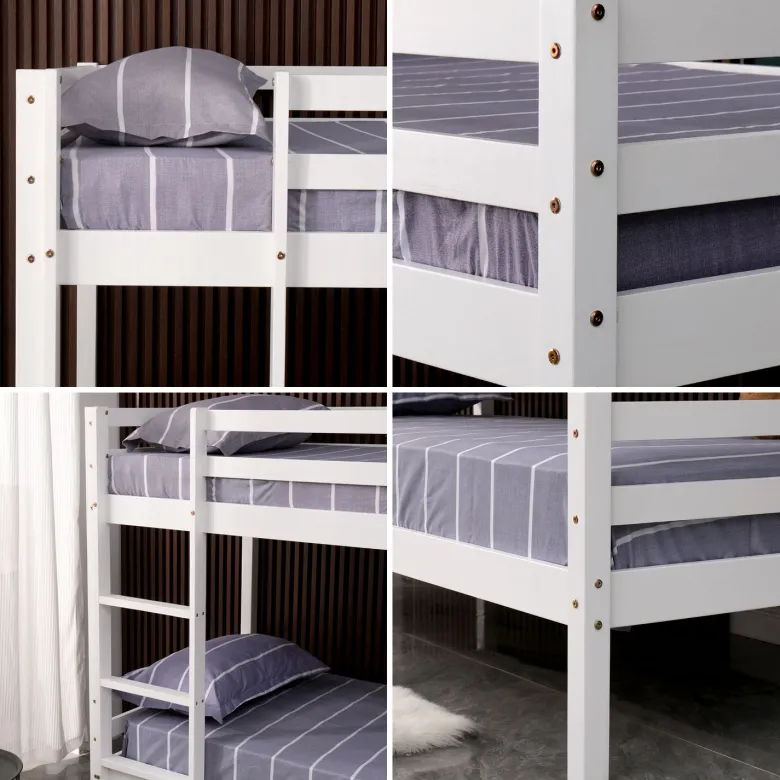 Lits superposés pour enfants 190x90cm blanc ambre