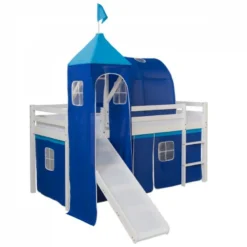 Lit toboggan avec tour - couleur bleu