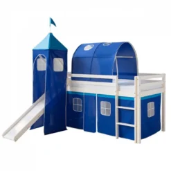 Lit toboggan avec tour - couleur bleu