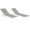 Lot de 2 bains de soleil pliants sicilia en textilène gris