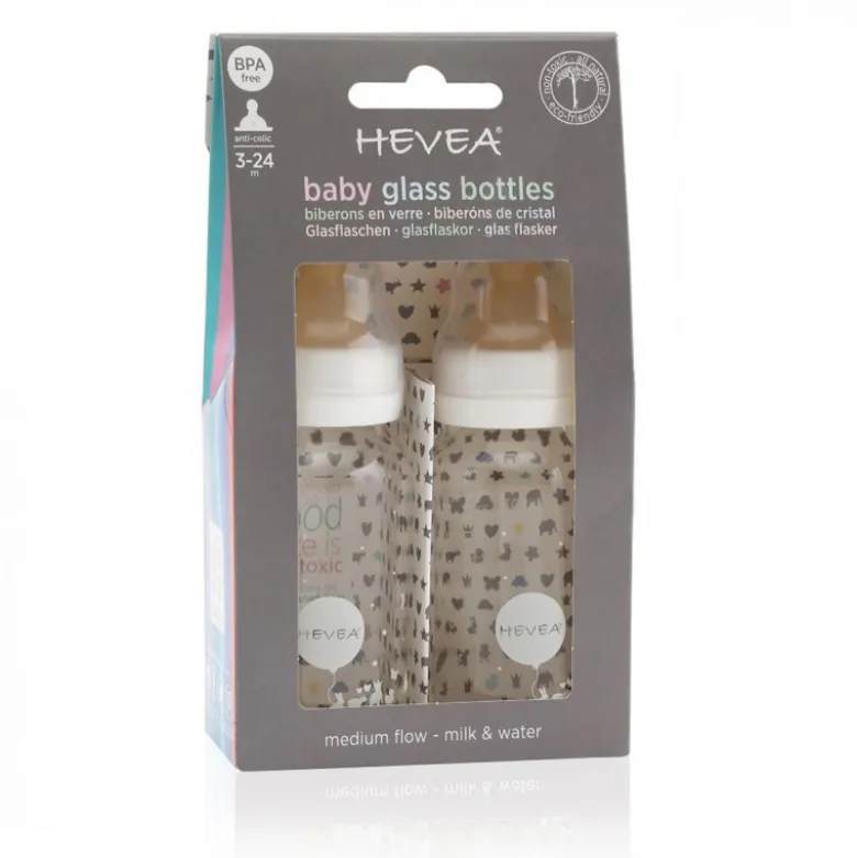 Lot de 2 biberons verre 3/24 mois - 120