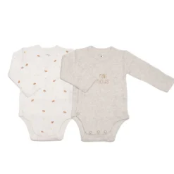 Lot de 2 bodies bébé manches longues - m