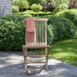 Lot de 2 chaises de jardin en teck brut
