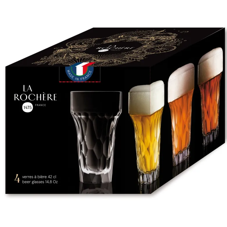 Lot de 4 chopes, silex