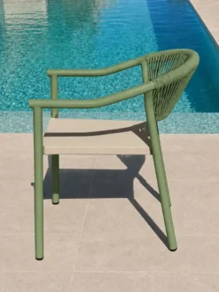 Lot de 2 fauteuils de jardin - vert olive