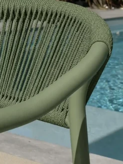 Lot de 2 fauteuils de jardin - vert olive