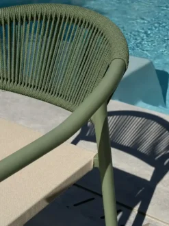 Lot de 2 fauteuils de jardin - vert olive