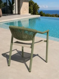 Lot de 2 fauteuils de jardin - vert olive