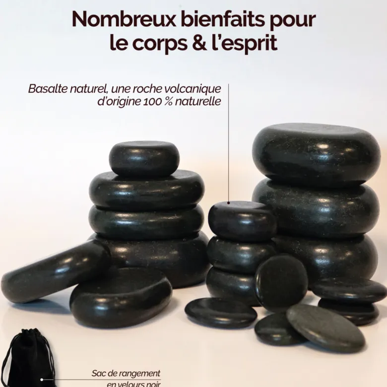 Lot de 20 pierres chaudes