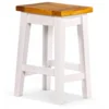 Lot de 2 tabourets bois blanc - théomine