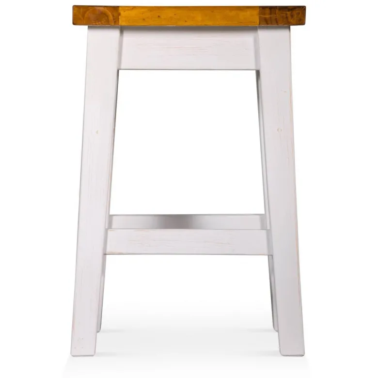 Lot de 2 tabourets bois blanc - théomine