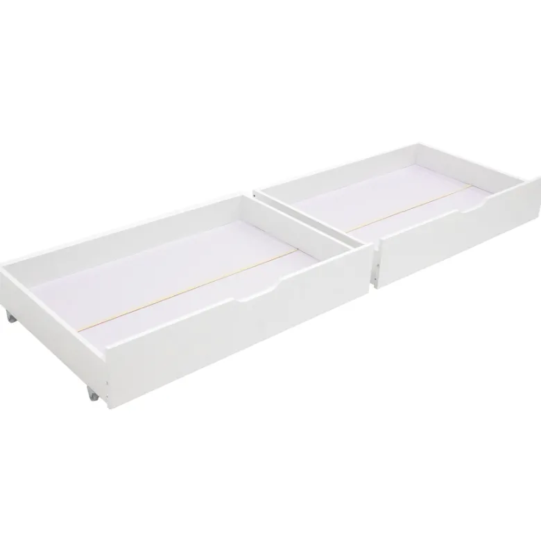 Lot de 2 tiroirs de rangement blancs pour lit