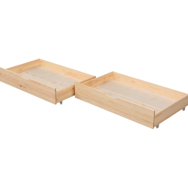 Lot de 2 tiroirs de rangement bois pour lit