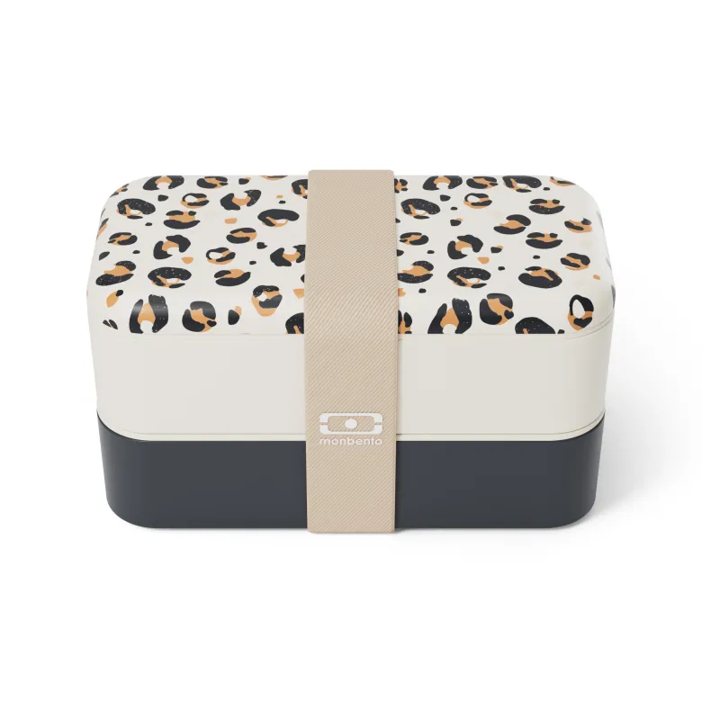 Lunch box rectangle 2x500ml leopard