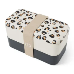 Lunch box rectangle 2x500ml leopard
