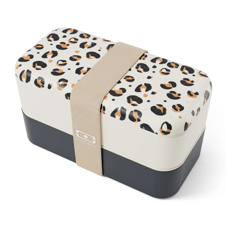 Lunch box rectangle 2x500ml leopard