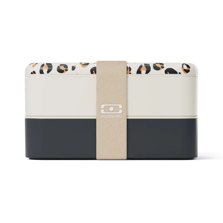 Lunch box rectangle 2x500ml leopard
