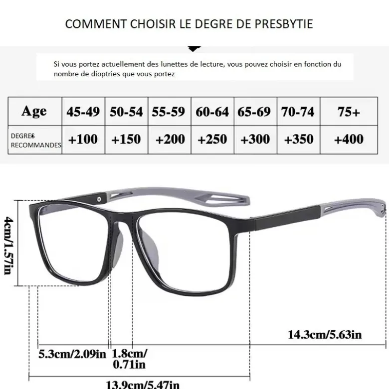 Lunettes loupes noir-orange 1.5