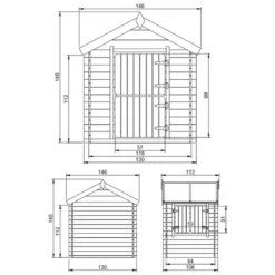 Maison en bois pour enfants sans plancher- 112x146xh143cm-1.1m2
