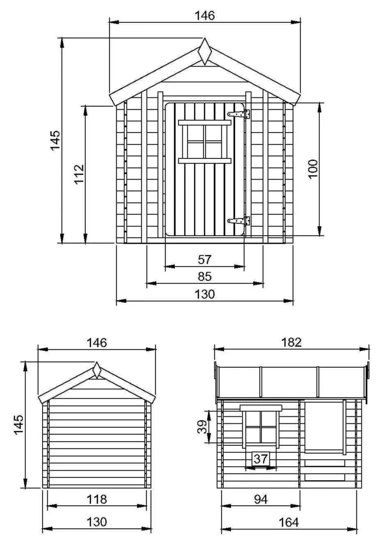 Maison en bois pour enfants - 182x146xh145cm-1.1m2