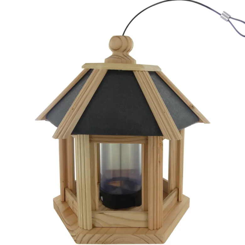 Mangeoire oiseaux maisonnette en bois