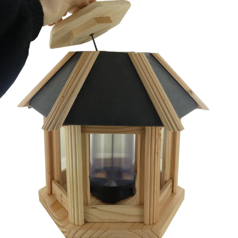 Mangeoire oiseaux maisonnette en bois