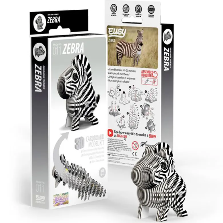 Maquette 3D animaux en carton Eugy Zèbre