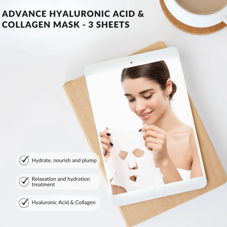 Masque hyaluronique collagène 3pcs
